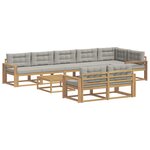 vidaXL Ensemble de canapés d'extérieur 9 Pièces Blanc et gris clair