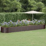 vidaXL Lit surélevé de jardin Acier enduit de poudre marron