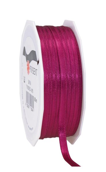 Satin double face 50-m-rouleau 6 mm pourpre
