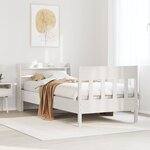 vidaXL Cadre de lit sans matelas blanc 90x190 cm bois de pin massif