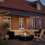 vidaXL Store rétractable manuel avec LEDs Anthracite 3 x 2 5 m