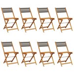vidaXL Chaises de jardin pliables lot de 8 gris bois d'acacia massif