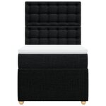 vidaXL Sommier à lattes de lit avec matelas Noir 90x190 cm Tissu