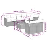 vidaXL Salon de jardin 9 Pièces avec coussins gris résine tressée
