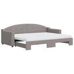 vidaXL Lit de jour avec gigogne et matelas taupe 80x200 cm tissu