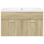 vidaXL Armoire lavabo de salle de bain et bassin intégré chêne sonoma