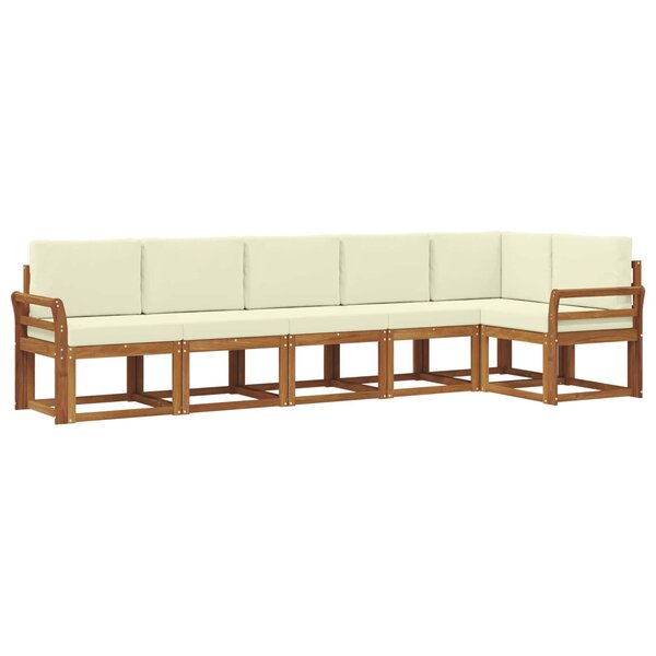 vidaXL Ensemble de canapés d'extérieur 6 pc Naturel et Crème