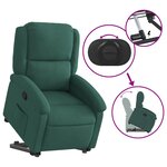 vidaXL Fauteuil inclinable Vert foncé Velours