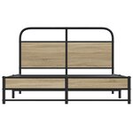 vidaXL Cadre de lit sans matelas 135x190 cm chêne fumé bois ingénierie