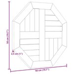 vidaXL Dessus de table 50x50x2 5 cm octogonal bois de teck massif