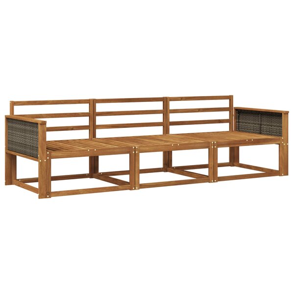 vidaXL Ensemble de canapés d'extérieur 3 Pièces Naturel