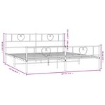 vidaXL Cadre de lit métal avec tête de lit/pied de lit blanc 183x213cm