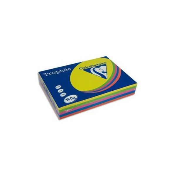 Ramette 250 Feuilles Papier 160g A4 210x297 mm Certifié FSC Assorti Intense TROPHÉE