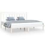 vidaXL Cadre de lit sans matelas blanc 200x200 cm bois massif