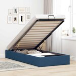 vidaXL Cadre de lit ottoman sans matelas bleu 90x200 cm tissu