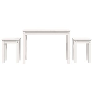 vidaXL Tables gigognes 3 Pièces Blanc Bois de pin massif