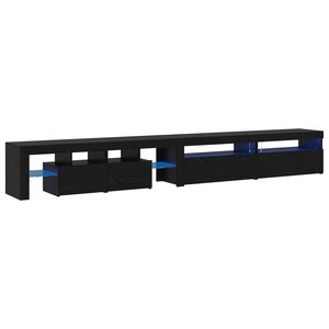 vidaXL Meuble TV 3 Pièces Chêne noir 290 x 36 5 x 40 cm Bois d'ingénierie