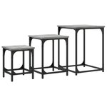 vidaXL Tables basses gigognes 3 Pièces sonoma gris bois d'ingénierie