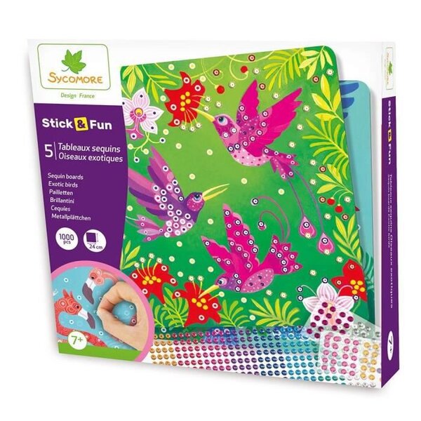 SYCOMORE -STICK'N FUN SEQUINS OISEAUX DE PARADIS