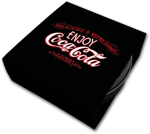 Lot de 2 patchs carrés rouges Coca-Cola 2,5 pouces « Profitez de Coca