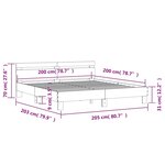 vidaXL Cadre de lit sans matelas sonoma gris 200x200 cm