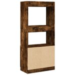 vidaXL Buffet haut chêne fumé 63x33x140 cm bois d'ingénierie
