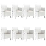 vidaXL Ensemble de salle à manger pour jardin 9 Pièces Blanc Rattan Polt