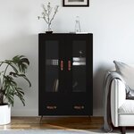 vidaXL Buffet haut noir 69 5x31x115 cm bois d'ingénierie