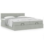 vidaXL Cadre de lit ottoman avec matelas gris clair 200x200 cm velours