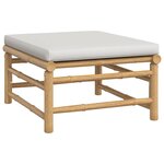 vidaXL Salon de jardin 10 Pièces avec coussins gris clair bambou