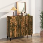 vidaXL Buffet chêne fumé 90x34x80 cm bois d'ingénierie