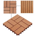 vidaXL Carreaux de terrasse 22 Pièces 30 x 30 cm 2 m² WPC Teck