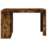 Bureau table poste de travail meuble d'ordinateur informatique étude chêne fumé 123 5 x 73 5 x 75 cm bois d'ingénierie brun 02_0023573