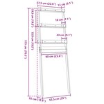 vidaXL Étagère de toilette Blanc 63 5x32x179 cm Bois de pin massif