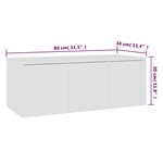 vidaXL Meuble TV Blanc 80x34x30 cm Bois d'ingénierie