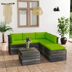 Vidaxl salon palette de jardin 6 pièces avec coussins bois de pin