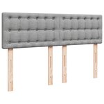 vidaXL Sommier à lattes de lit avec matelas Gris clair 140x200cm Tissu