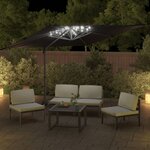 vidaXL Parasol cantilever à LED Noir 400x300 cm