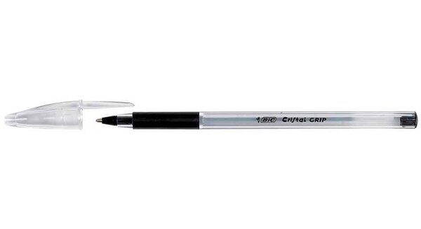 Stylo bille CRISTAL GRIP pointe moyenne 1,0 mm Encre Noire BIC