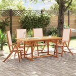 vidaXL Ensemble à manger de jardin 5Pièces bois d'acacia solide textilène