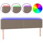 vidaXL Tête de lit à LED Taupe 200x5x78/88 cm Tissu
