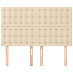 vidaXL Tête de lit Crème 144x5x118/128 cm Tissu