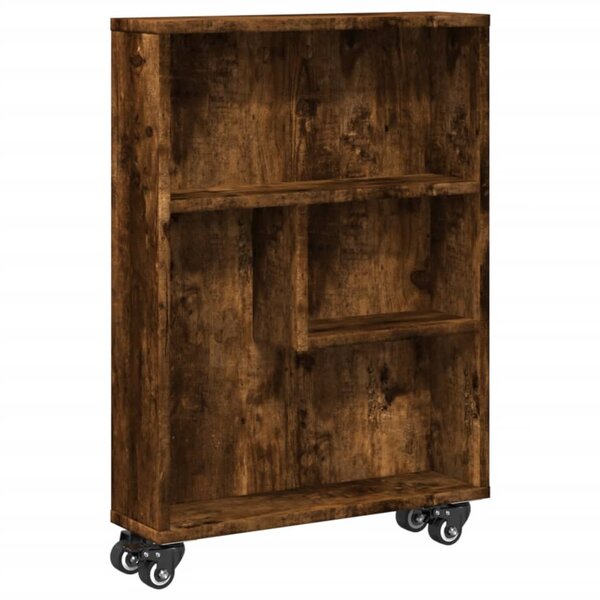 vidaXL Chariot de rangement étroit chêne fumé bois d'ingénierie