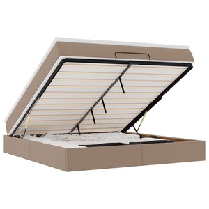 VidaXL Cadre de lit ottoman et matelas cappuccino 160x200cm similicuir