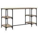 vidaXL Bureau chêne sonoma 140x50x75 cm métal et bois d'ingénierie