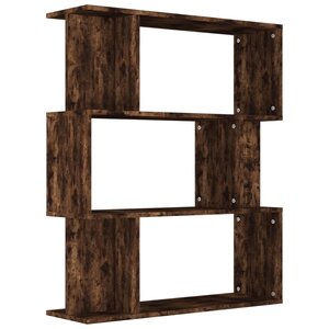 vidaXL Bibliothèque/Cloison Chêne fumé 80x24x96 cm Bois d'ingénierie