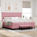 vidaXL Lit à ressorts avec matelas Rose 200 x 200 cm Velours
