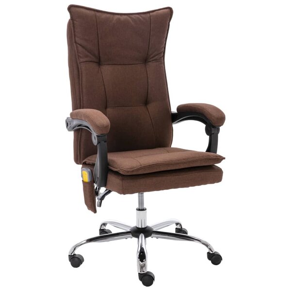 vidaXL Chaise de bureau de massage Marron Tissu