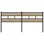 vidaXL Tête de lit de remplacement chêne sonoma 193 cm fer et bois d’ingénierie