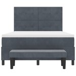 vidaXL Lit à sommier avec matelas & banc gris foncé 160x200 cm velours